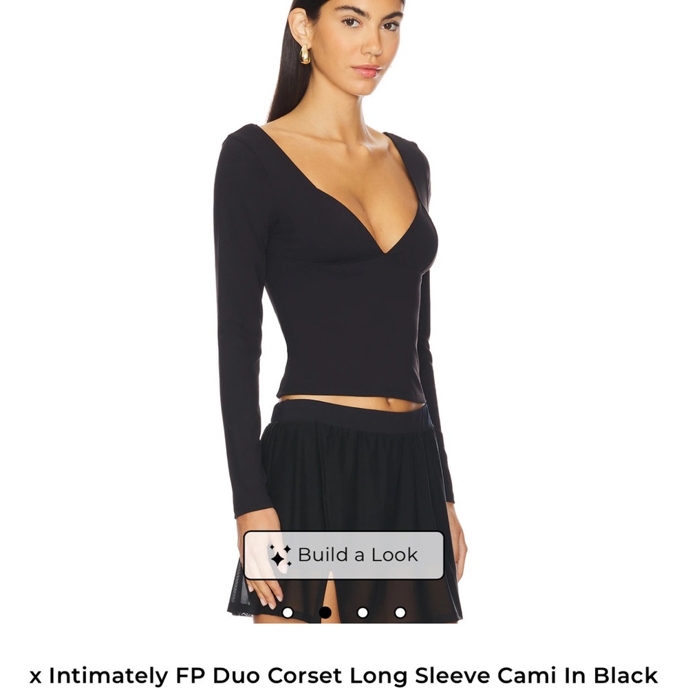 Free People Black Long Sleeve Cami